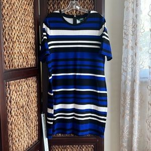 Comply blue off white and black class ponte knit dress too big for me but love!